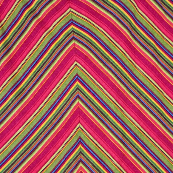 Hannah Size Large Rainbow Striped Linen Blend A-Line Skirt Hidden Back Zip - Picture 2 of 8